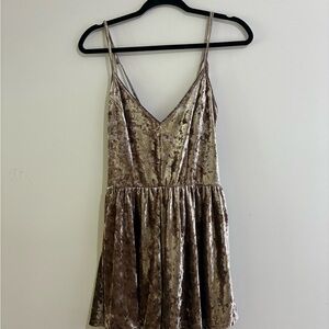 Velvet Spaghetti Strap Romper